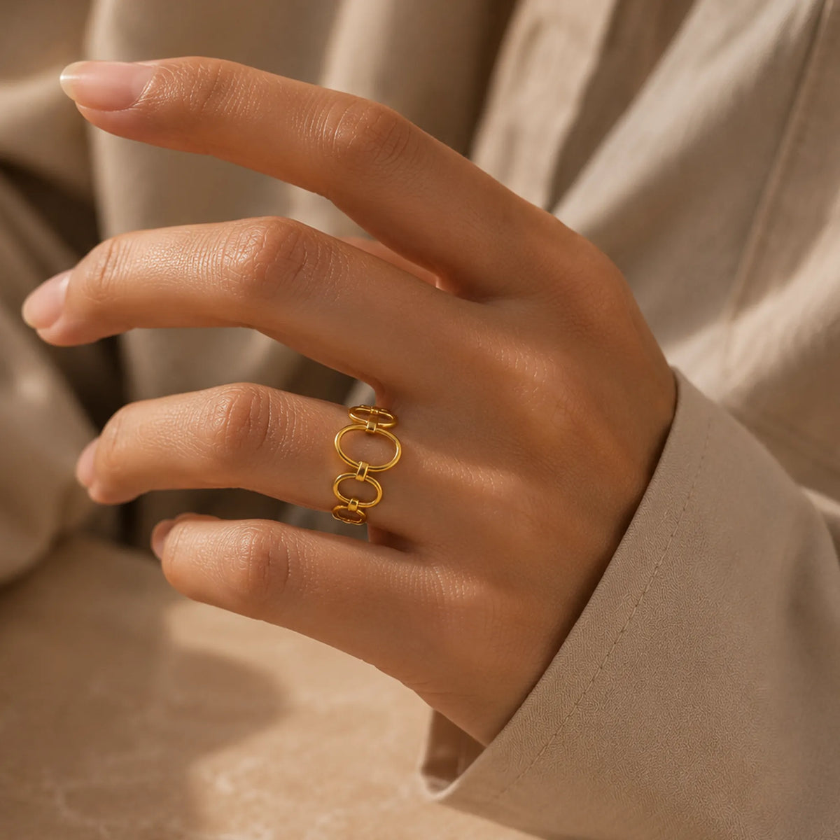 Celeste Oval Open Ring