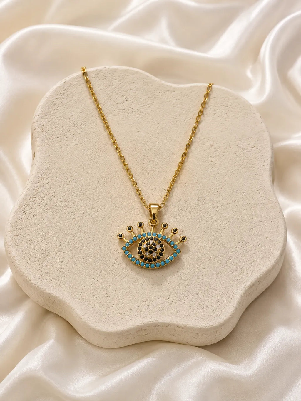 Turquoise Evil Eye Charm Necklace