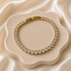Crystal Tennis Bracelet – Gold