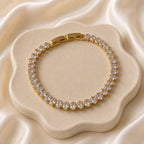 Crystal Tennis Bracelet – Gold