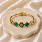 Emerald Clover Luxe Bangle