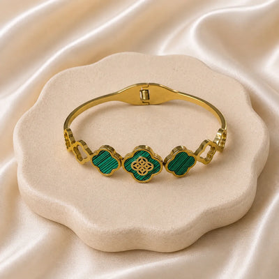 Emerald Clover Luxe Bangle