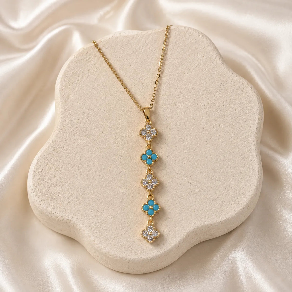Azure Clover Luxe Necklace