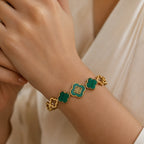 Emerald Clover Luxe Bangle