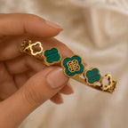 Emerald Clover Luxe Bangle