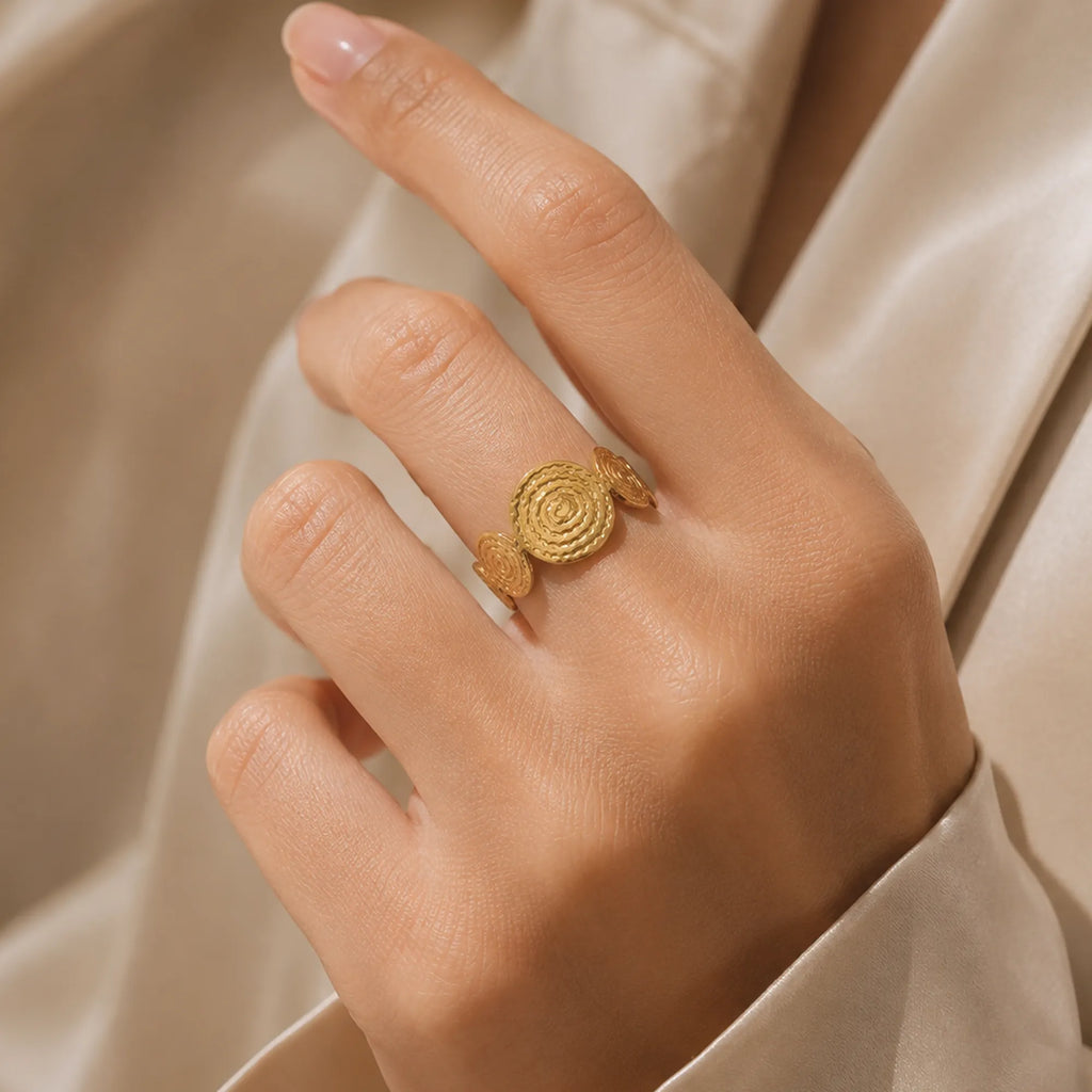 Golden Spiral Disc Ring