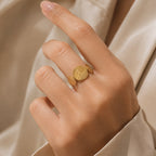 Golden Spiral Disc Ring