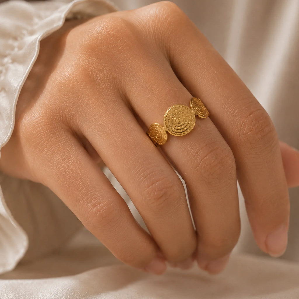 Golden Spiral Disc Ring