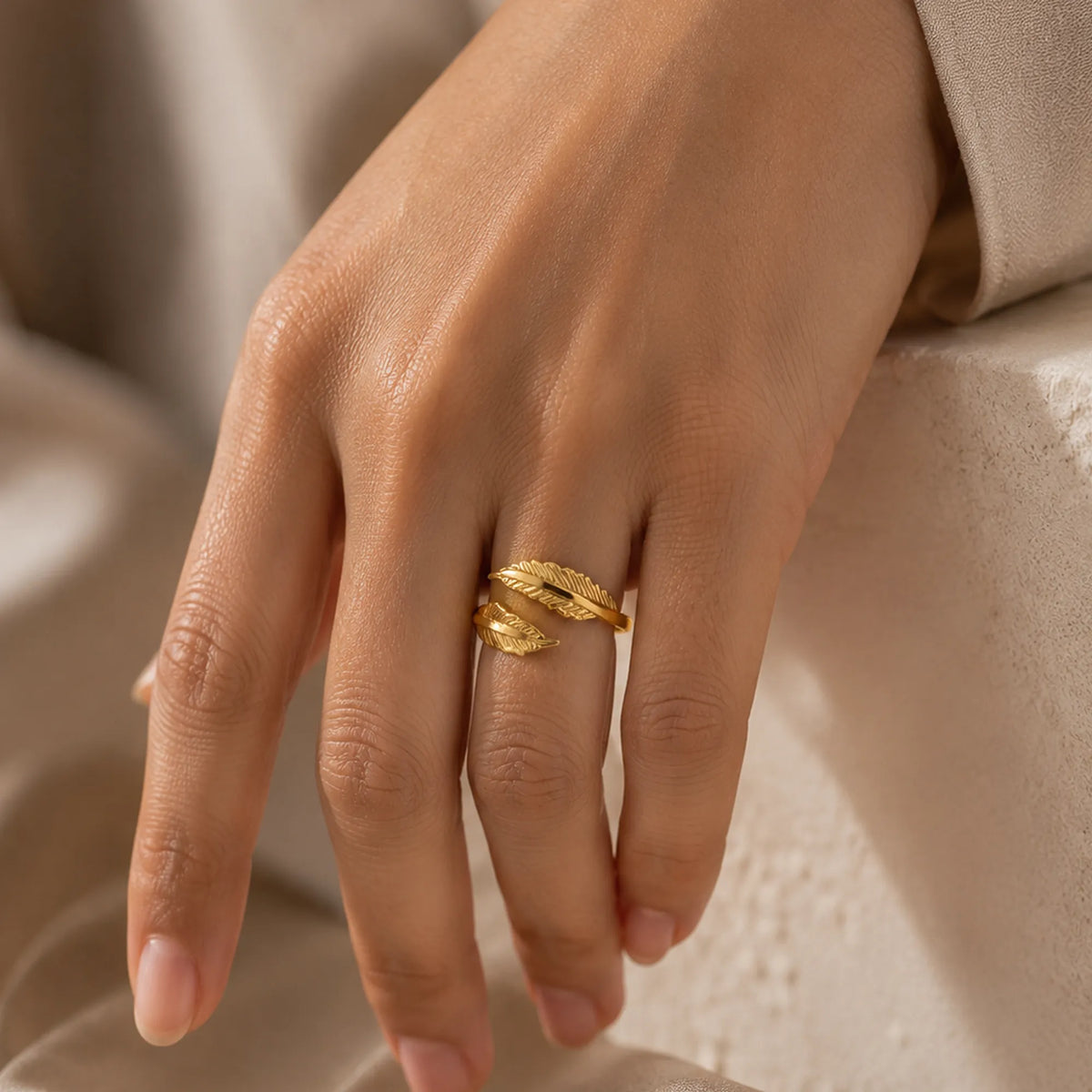 Leaf Wrap Adjustable Ring