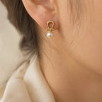 Pearl Knot Drop Earring
