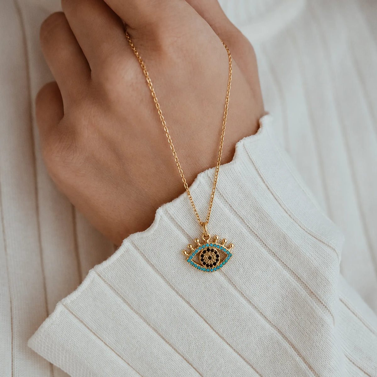Turquoise Evil Eye Charm Necklace